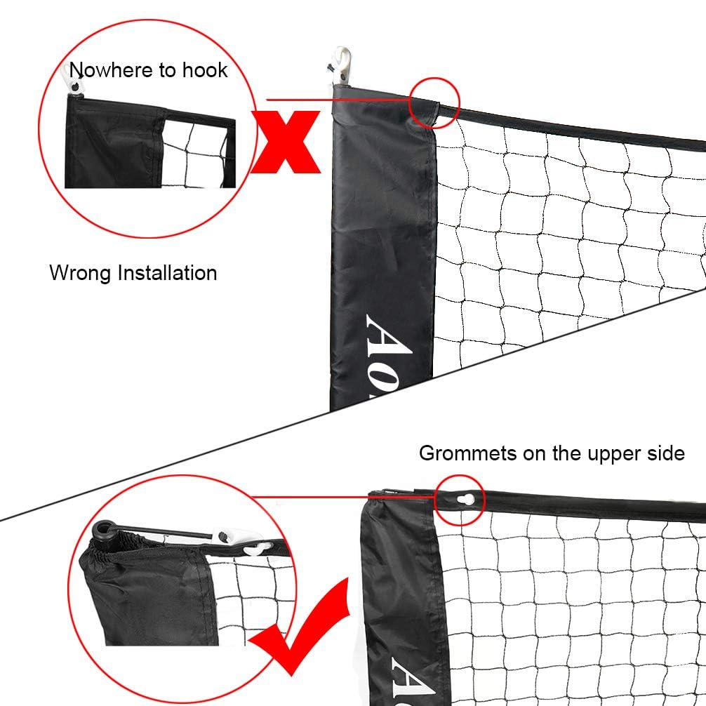 Aoneky 10ft/ 18ft Mini Tennis Net Set, Metal Frame Stand and Strong Nylon Net - 6 Feet Portable PikckleBall Paddle Tennis Badminton Net for Garden