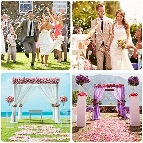 DONQL 2300PCS Pink Rose Petals Decoration, Artificial Silk Flowers Petals, Fake Roses Petals for Bed Bedroom Wedding, Red Rose Petals Romantic Valentines Birthday Party Decorations (Pink)