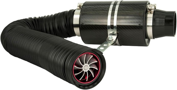 AutoStyle Universal Air filter system Carbon incl. 1m Hose/Turbo/2 Adapters 76mm/63.5mm