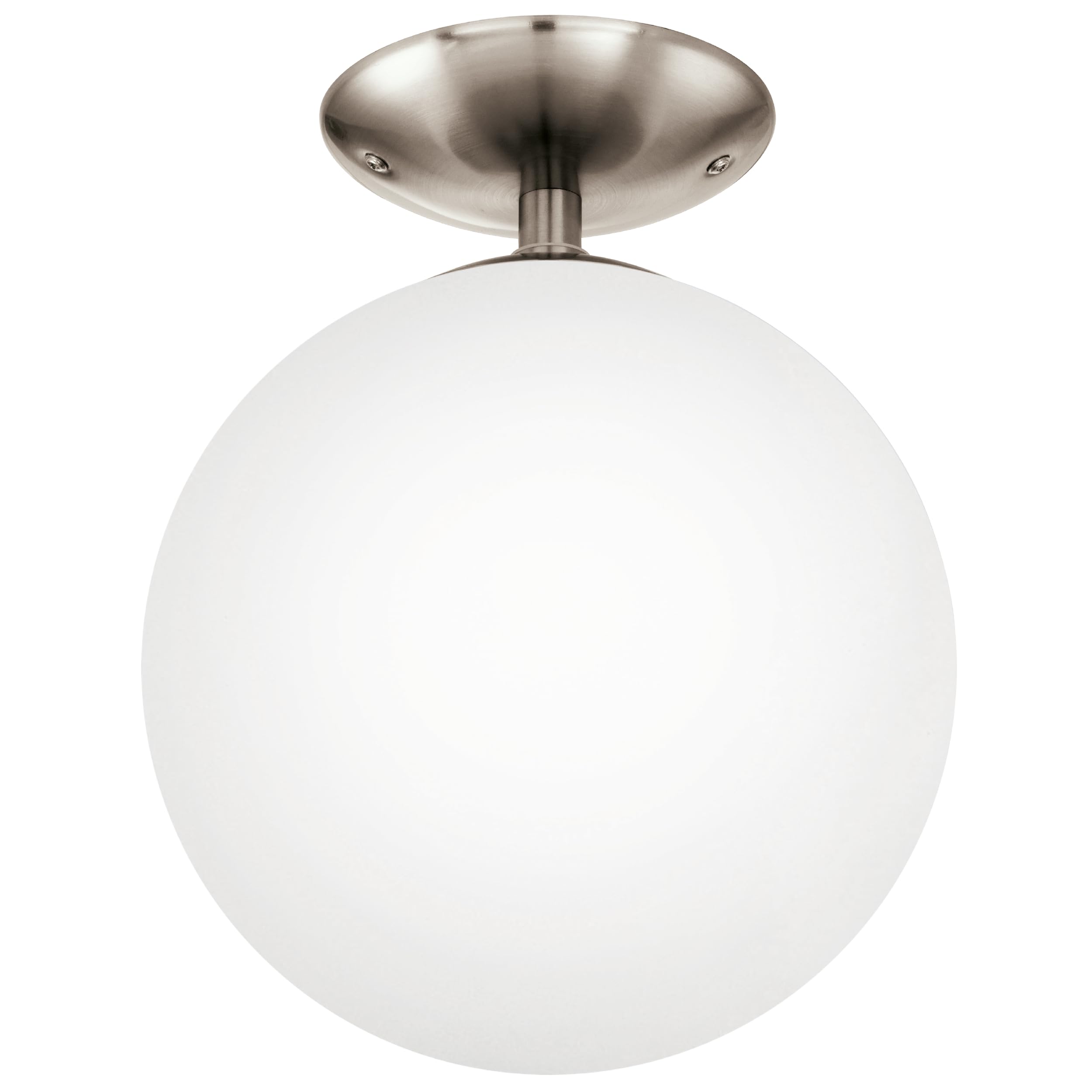 Eglo Ceiling lamp Rondo, 1 Flame Ceiling Light, Material: Steel, Colour: matt Nickel, Glass: matt Opal White, Socket: E27