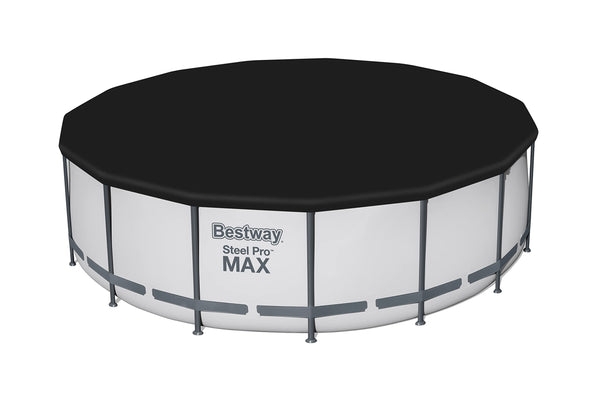 Bestway Steel Pro | Max Round Frame Swimming Pool with Filter Pump, Above Ground Frame Pools, Grey, 15ft