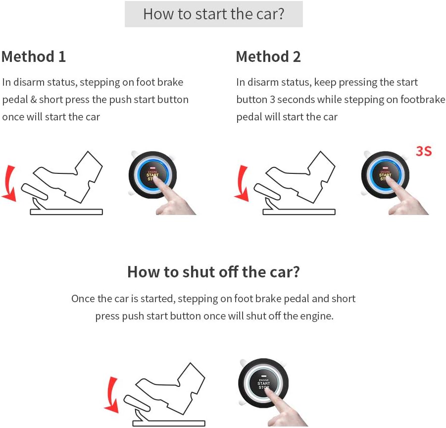 EASYGUARD EC003N-V Car security alarm system with PKE passive keyless entry remote engine start stop keyless go system universal version DC12V