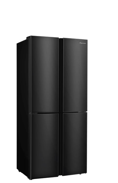 Fridgemaster MS83430EB Freestanding Slim American Side by side Door Fridge Freezer 441L, Total No Frost, Inverter compressor, Black, 83.2x178.0cm, Energy Rating E
