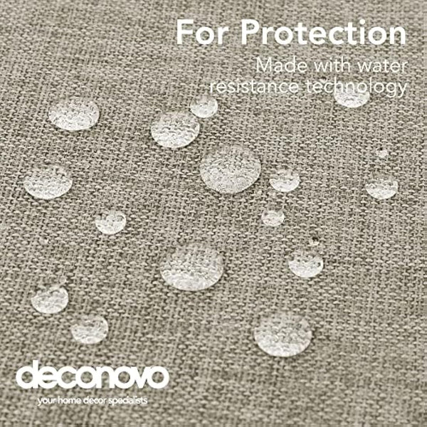 Deconovo - Waterproof Linen Effect Rectangular Tablecloth -Outdoor Table Cover for Living Room Table - 130 x 200 cm - Linen