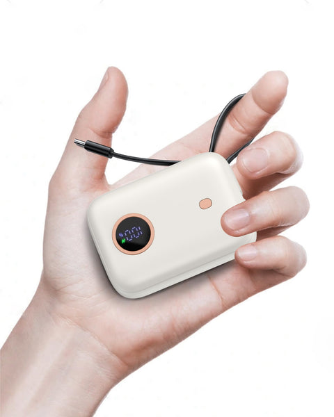 Power Bank Fast Charging 10000 mAh, 22.5W PD QC3.0 High-Speed Portable Charger, PowerBank With Built In Cable USB C, Pocket-Sized Battery Pack for iPhone 16/15, Samsung S23/S24 and More (Jet Black)