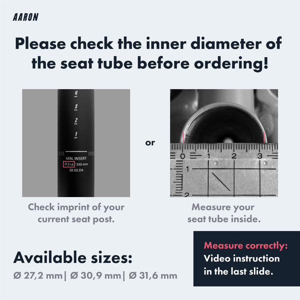 AARON - Spring Suspension Bike Seat Post - Aluminum Saddle Seatpost for E Bicycle, MTB, Trekking Bikes, City Bikes - 27.2mm Diameter, 13.8" (350mm)