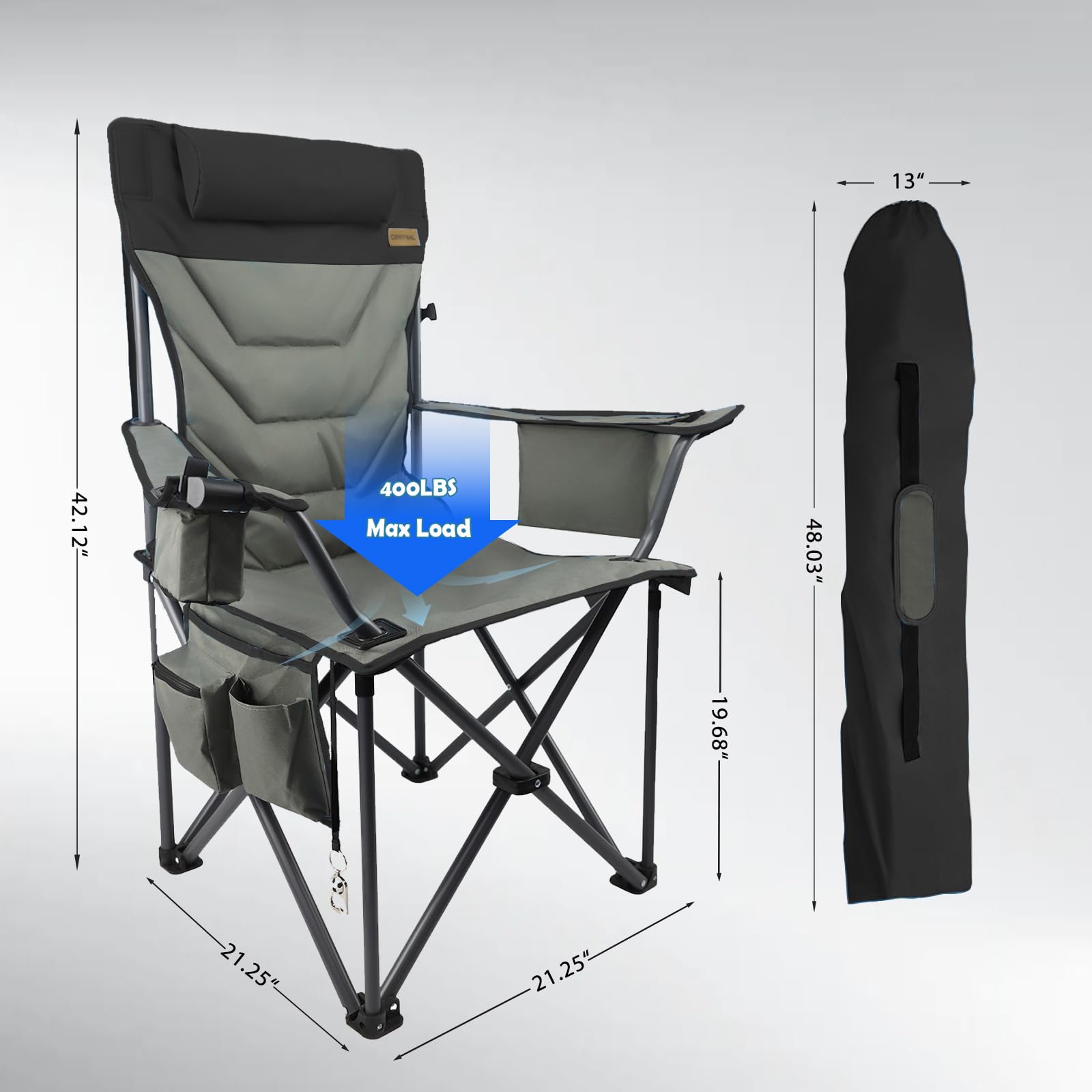 Outdoor Folding Camping Chair -Oversize Camping Chairs for Adults