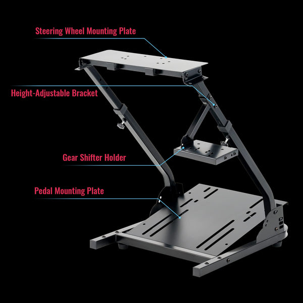 CO-Z Steering Wheel Stand, Height Adjustable Racing Wheel Stand with LED Light Strip, Foldable Gaming Simulator Cockpit Compatible with Logitech G920 G27 G25 G29 Thrustmaster T80 T150 TX F430