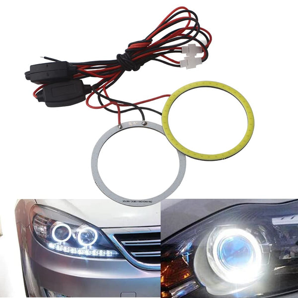 Qasim Car Angel Eyes COB Light Halo Ring 120MM 93SMD Headlight Lamp White 12V 24V(Pack of 2PCS)