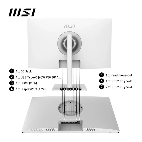 MSI PRO MP273QW E2 27 Inch WQHD Office Monitor - 2560 x 1440 IPS Panel, 100 Hz, Eye-Friendly Screen, Built-in Speakers, Tilt-Adjustable - HDMI 2.0b, DP (1.2a)