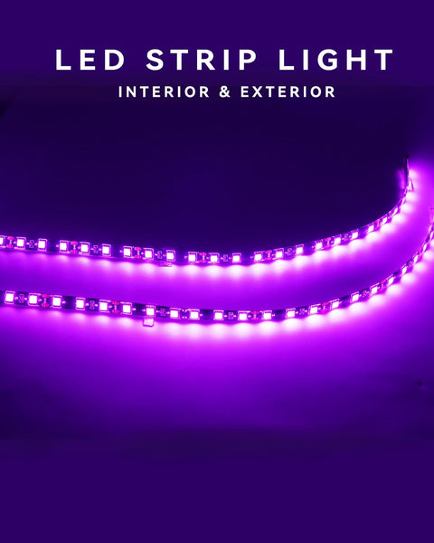 Motorbike Underglow 12V Led Strip Lights Neon Interior Car Lights Connectable Red Led Light Strips 12V for Cars Interior Lights Boat Marine Trucks 4Pack(60cm/24" Red)