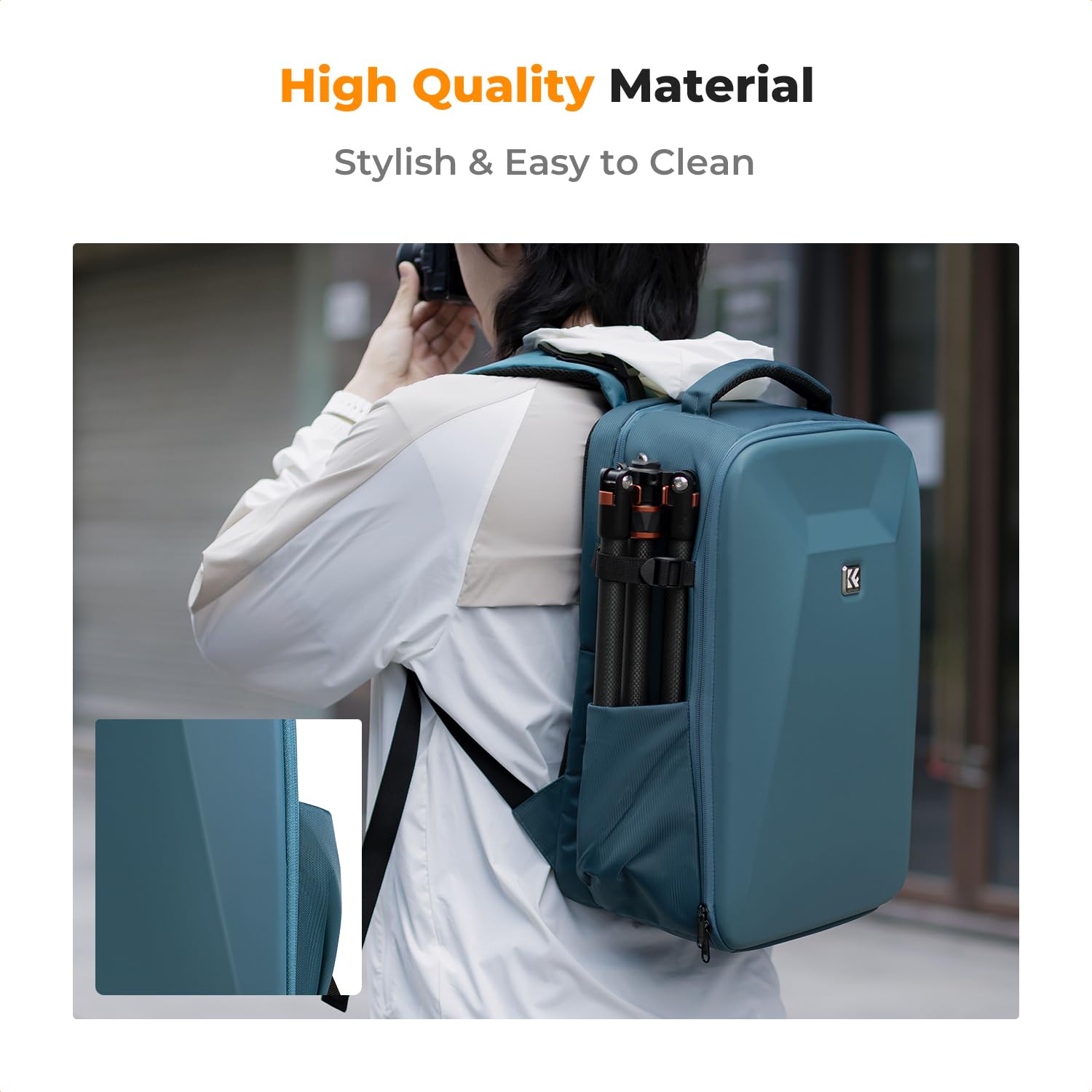 K&F Concept Camera Backpack,Hardshell DSLR Photography Camera Bag with 15-15.6 Inch Laptop Compartment Waterproof Camera Case Compatible for Canon/Nikon/Sony/DJI Mavic Drone