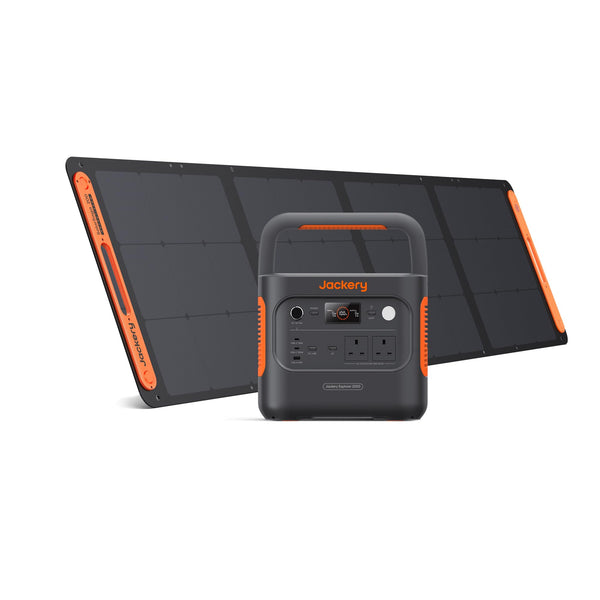 Jackery Explorer 2000V2 Portable Power Station (2024 New) + 2x 200W Solar Panels, 2040Wh LiFePO4, 2000W AC & 100W USB-C Output, 1-Hour Fast Charge, Solar Generator for Camping & Backup