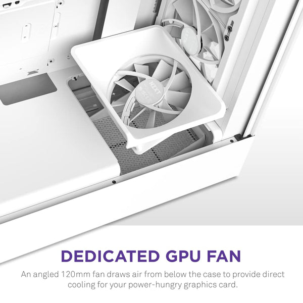 NZXT H5 Flow RGB - Compact ATX Mid-Tower PC Gaming Case - High Airflow - F360 RGB Core (CV) Included - 360mm Front & 240mm Top Radiator Support - Cable Management - Tempered Glass - White