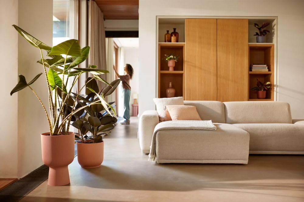 elho Vibes Fold Coupe 30 - Indoor Plant Pot - 100% Recycled Plastic - ? 29.5 x H 44.7 cm - Pink/Delicate Pink