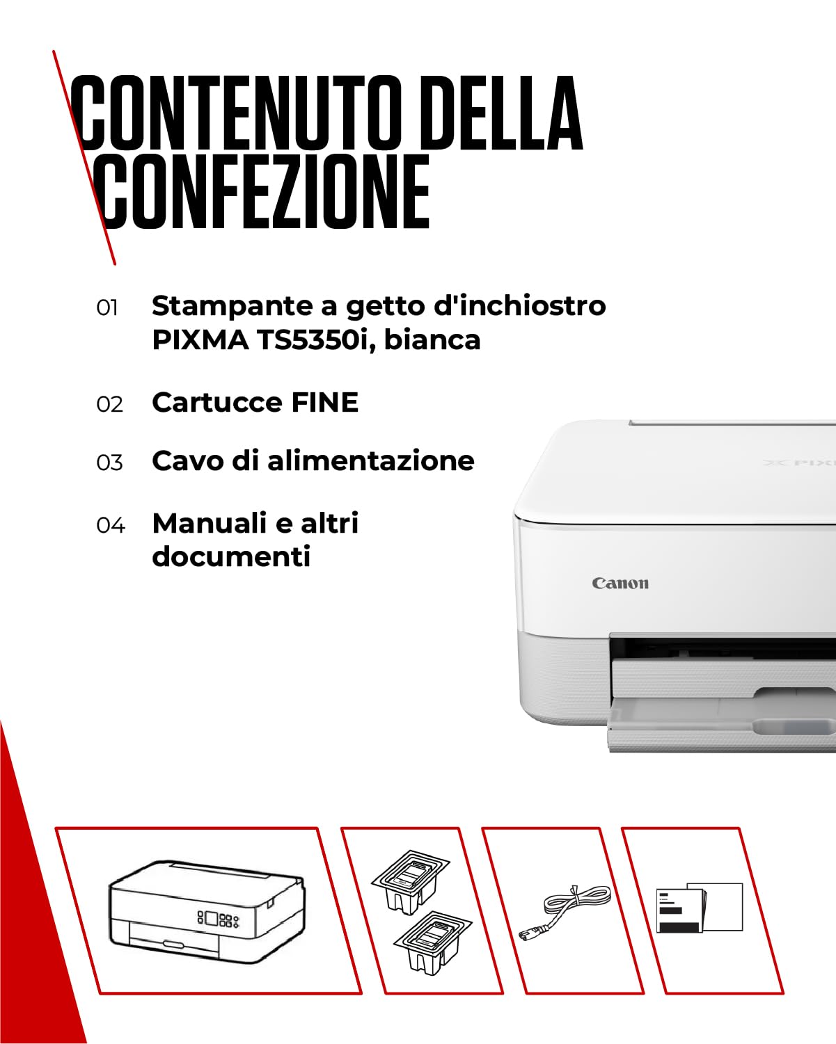 Canon PIXMA TS5350i Wireless Colour 3-in-One Inkjet Printer, Photo Paper Bundle (Black) - Compatible with PIXMA Print Plan; includes PP-201 Glossy II Photo Paper Plus, 20 sheets