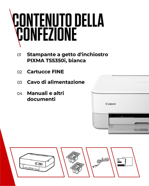 Canon PIXMA TS5350i Wireless Colour 3-in-One Inkjet Printer, Photo Paper Bundle (Black) - Compatible with PIXMA Print Plan; includes PP-201 Glossy II Photo Paper Plus, 20 sheets