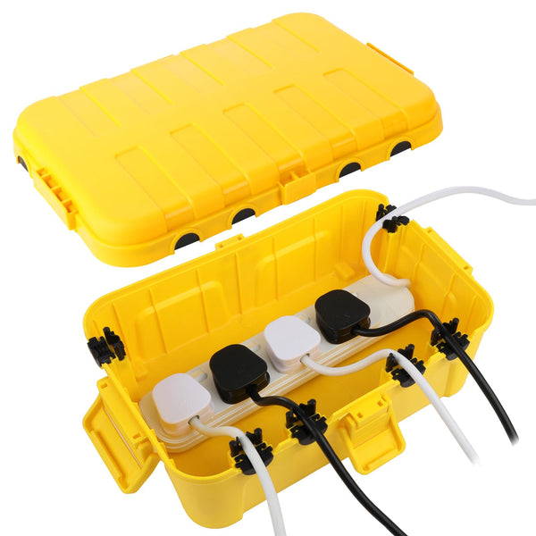 RESTMO Extra Large Waterproof Electrical Box, IP54 Weatherproof Outdoor Outlet Cover, Protect Outlet, Plug, Timer, Power Strip (Not Included), Holiday Light Decoration, 32 x 22 x 13 cm, Black