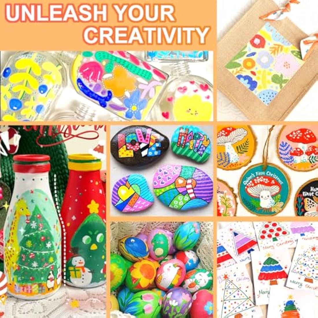 Lyuvie Acrylic Paint Pens,100 Colours Acrylic Pens for Rock Painting Fabric Glass Pebbles Stone Metal Wood Ceramic,Water-Based Permanent Paint Pens Markers with 0.7mm Extra Fine Tip