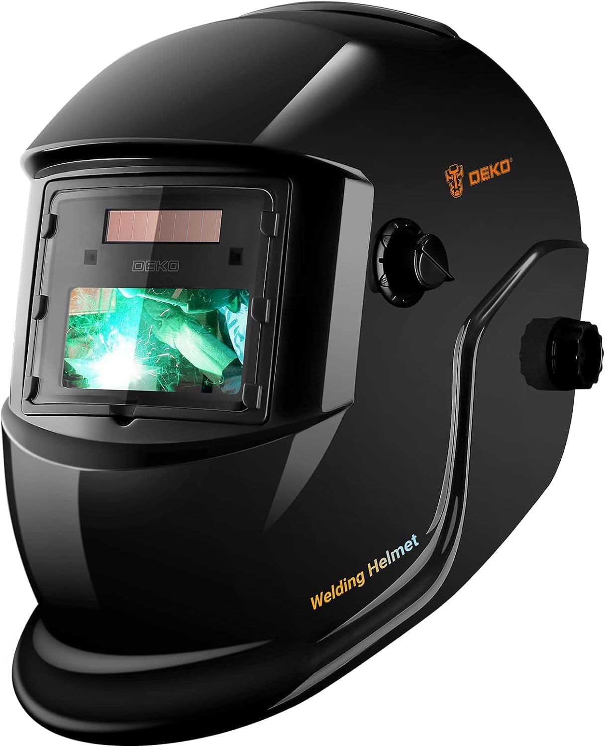 DEKO Welding Helmet Auto Darkening: True Color Solar Powered Auto Darkening Welding Helmets Welder Mask Hood (Skull Design)