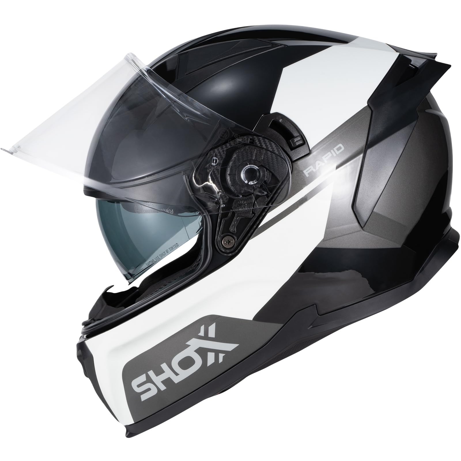 Shox Rapid Turbo Motorcycle Helmet ECE 22.06 Approved Unisex Full Face Street Motorbike Protective Crash Lid for Sport Touring and Road Bike Riding