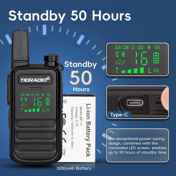 Walkie Talkies Waterproof IP67, TDRADIO TD-M11 PMR 446 Radio, Walkie Talkies for Adults Long Range with Wireless Programming,Frequency Copy,VOX,USB Charging, 2 Way Radio for Outdoor Activities-2 Pack