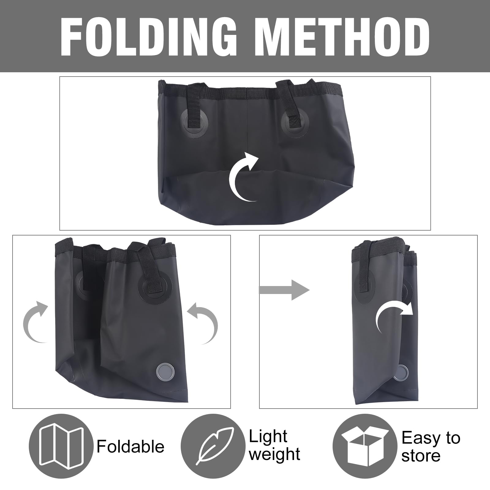 Spopal 20L Collapsible Bucket, Outdoor Foldable Bucket with Drainage Outlet for Camping, Collapsible Storage Container for Traveling Picnic Hiking Fishing Car Washing