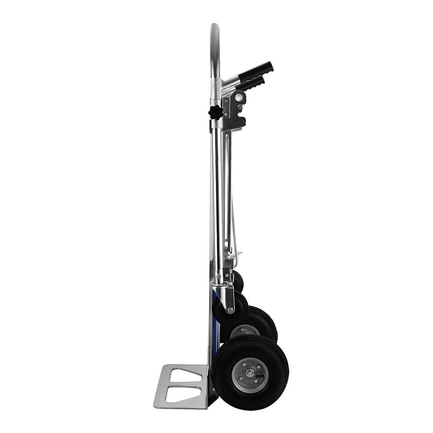 3 in 1 Aluminum Hand Truck 770Lbs/350Kg Capacity Folding Aluminum Alloy Cart Dolly Utility Cart Trolley Heavy Duty with 2 or 4 Flat Free Wheels (3 in 1)