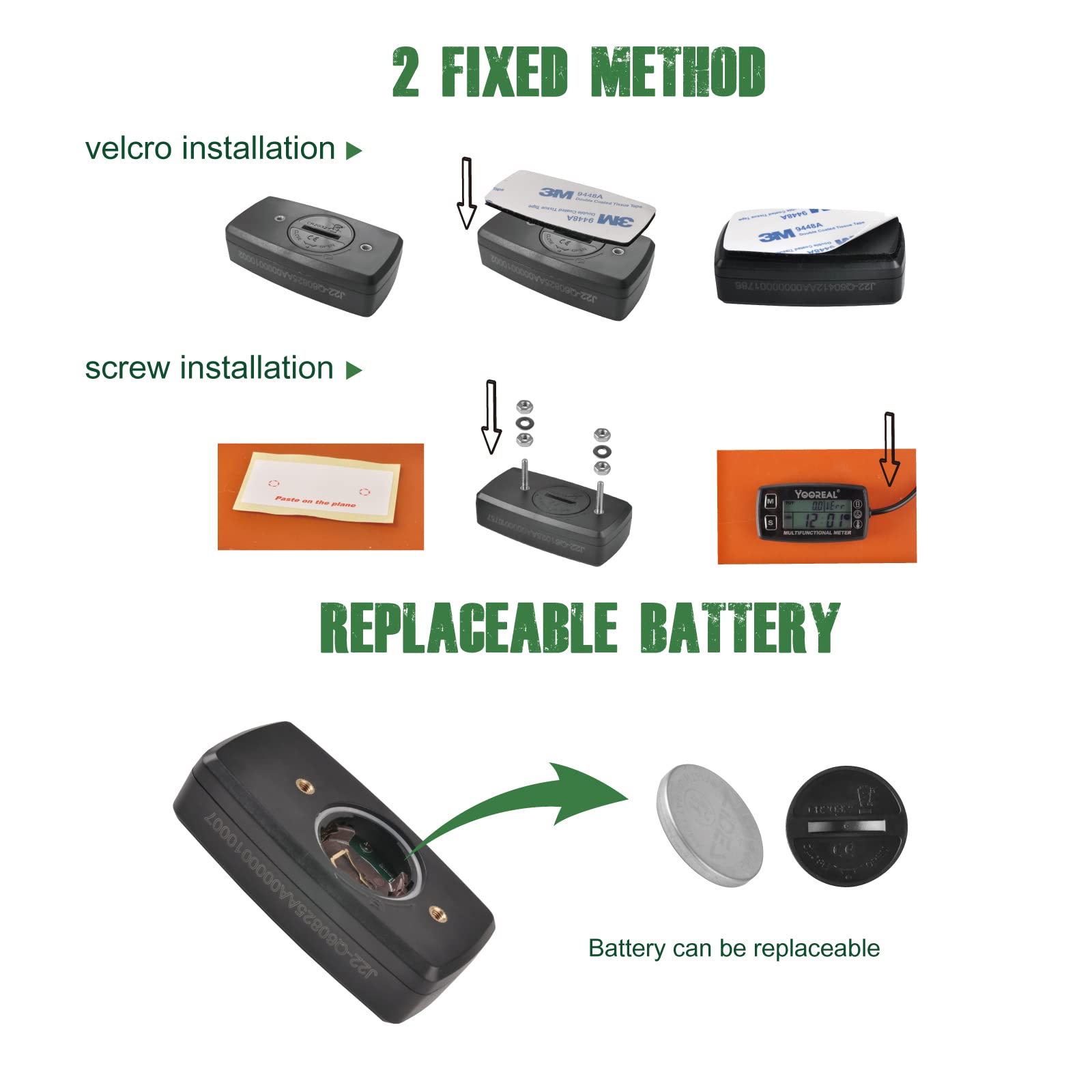 Yooreal Engine Temperature Gauge,TEMP Meter,User Shutdown Tachometer for Scooter Snowmobile Mini Bike Motorcycle Lawn Mower Generator Dump Truck