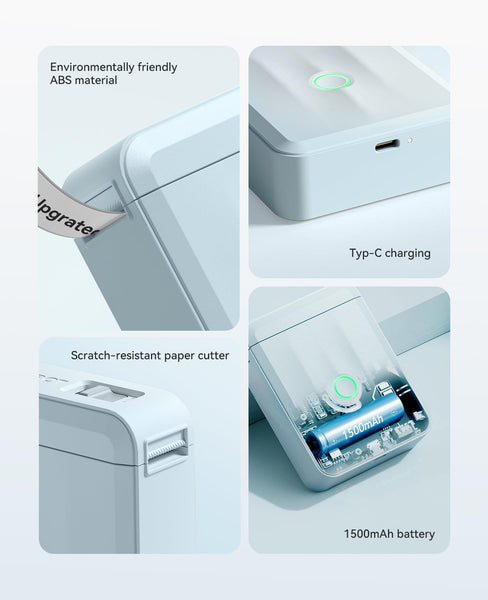 NIIMBOT Label Maker Machine, D110 Upgraded Version Sticker Printer Maker with 1 Roll White Starter Label Paper, Thermal Label Printer for School Office Home Organization