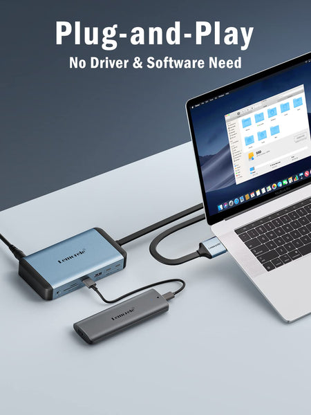 Lemorele 6-in-1 USB C Hub with 4K HDMI, Ethernet, 2 USB Ports, 100W PD Charging for MacBook Pro/Air M1, iPad Pro M1, Switch, Chromecast, PS4