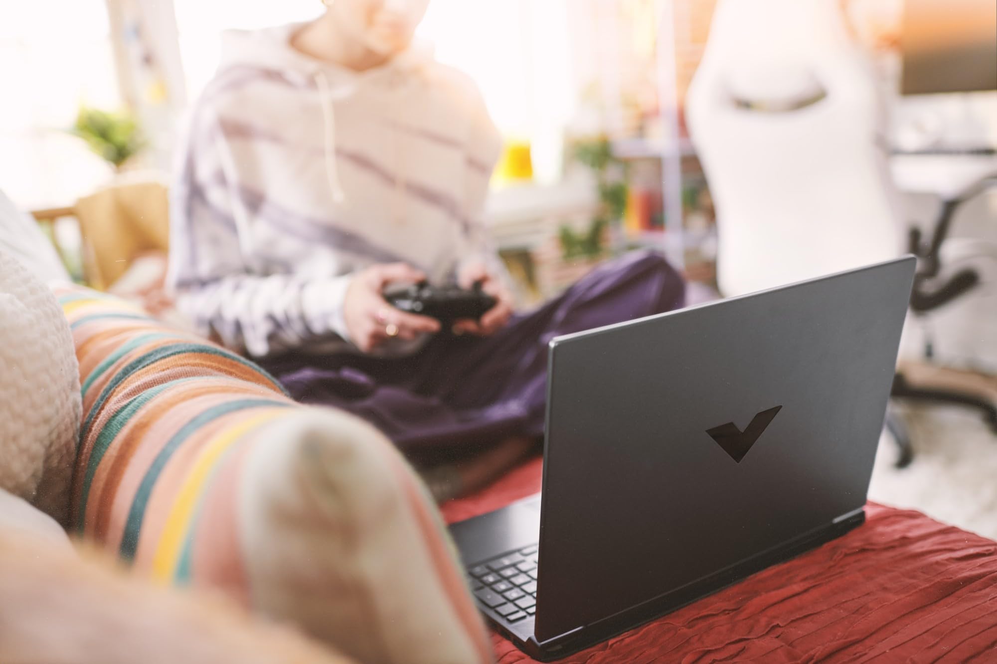 HP Victus 15.6" Gaming Laptop, AMD Ryzen 5-8645HS, 8 GB RAM, 512 GB SSD, NVIDIA GeForce RTX 2050 Graphics, FHD IPS Display, Up to 6 hrs 15 battery, Win 11, Mica Silver, 15-fb2002sa