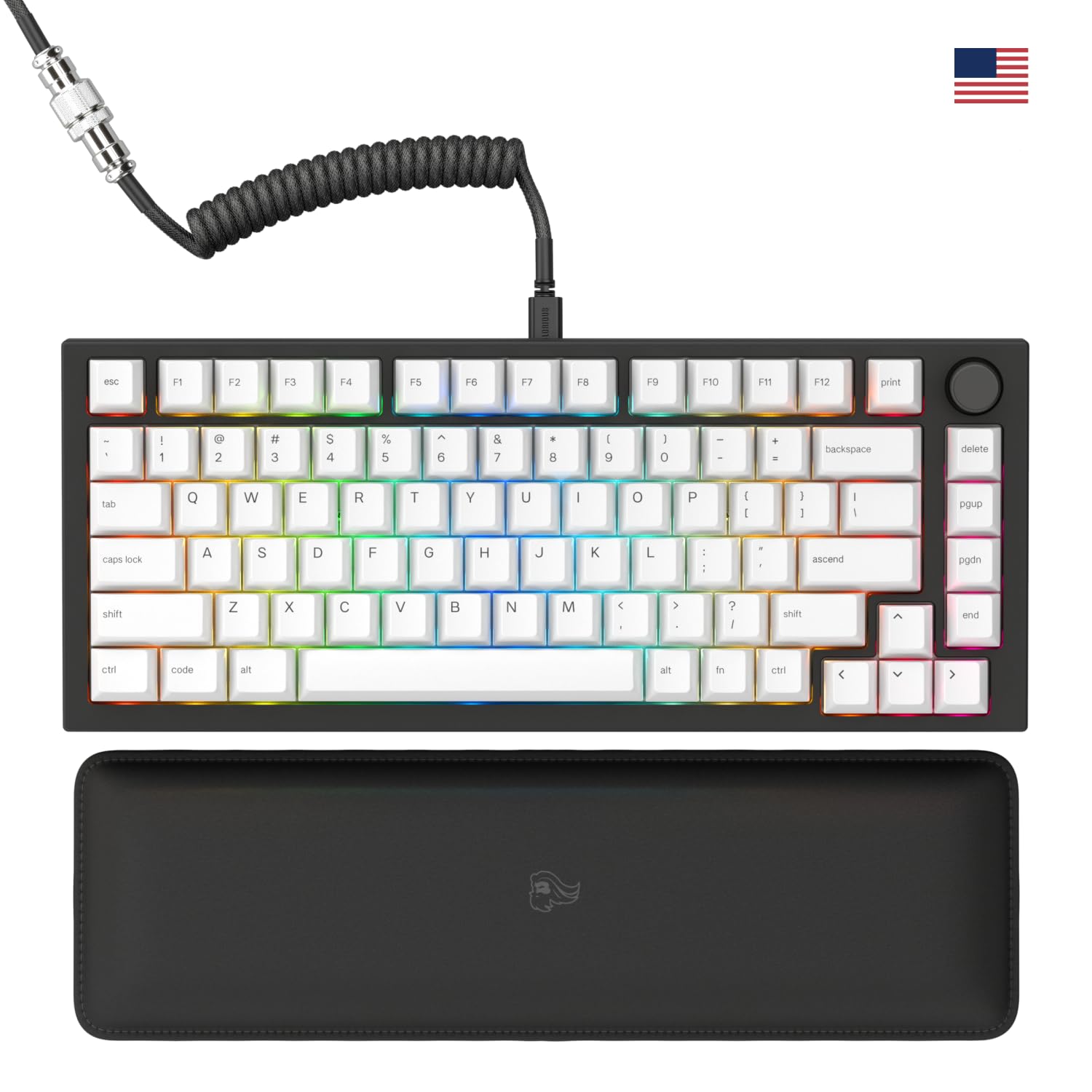Glorious Gaming GMMK PRO 75% Barebones (Frame Only) - Modular Mechanical Gaming Keyboard, TKL Size (75%), 1.5kg Frame, RGB, Customisable, 5-Pin Switch Support, International/ISO Layout - Black Slate