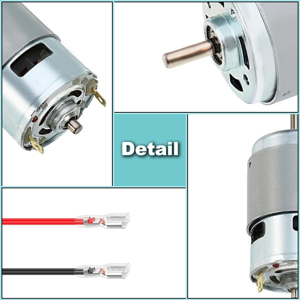 2 Pcs 545 Micro Motor DC 3.7-7.4 V 23500 RPM Long Shaft High Torque Gear RC Power Wheel Mini/Small Motor with Spring Wire, for RC Toy Car/Robot/Mini Fan/Electric Drill/UAV/DIY/Test