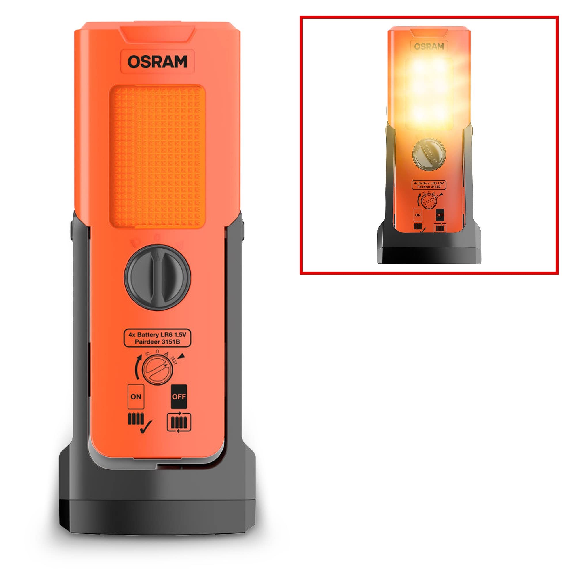 OSRAM LEDSL102 Ledguardian Road Flare Sign V16 Emergency Light for Cars, Breakdown Light, Car Emergency Beacon, Round Safety Warning Light for Vehicles and Motorcycles