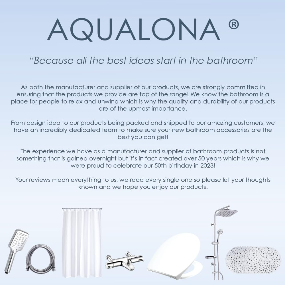 AQUALONA® Luxury Soft Close Toilet Seat - Moulded Wood - Stainless Steel Slow Close Hinges - Click, Lift & Clean Technology (Bamboo Toilet Seat)