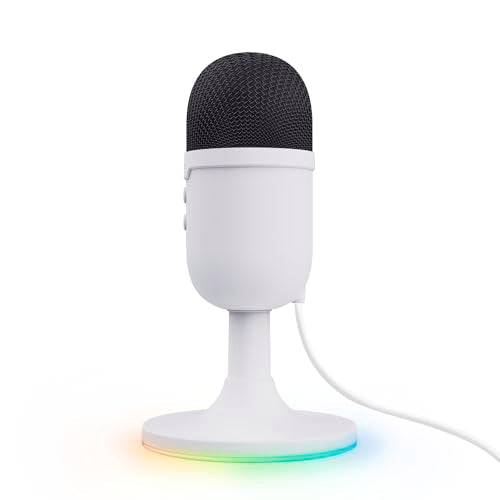 Trust Gaming GXT 236 Yami USB Condenser Streaming Microphone for Podcast, Twitch, Discord, ASMR, Youtube, Playstation 5, Gaming Mic with Cardioid Recording Pattern, Mute Button, RGB Light - Black