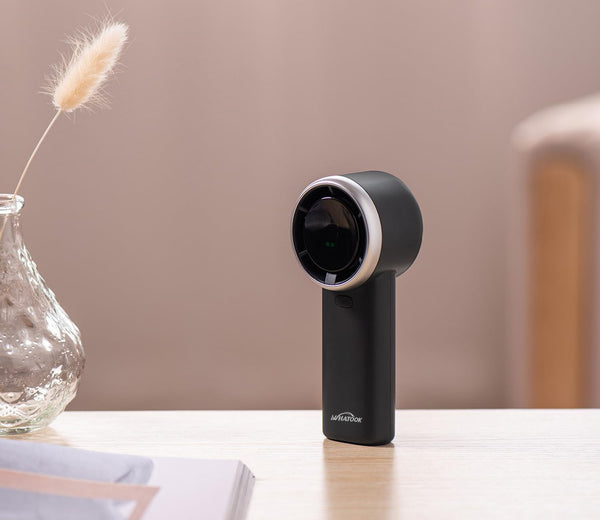 WHATOOK Handheld Fan, 2024 High Speed Cooling Turbo Mini Portable Rechargeable Fan with LED Display/2H Fast charging, Personal Small Stylish 5 Speeds Fan for Man Outdoor Beach Travel Vacation