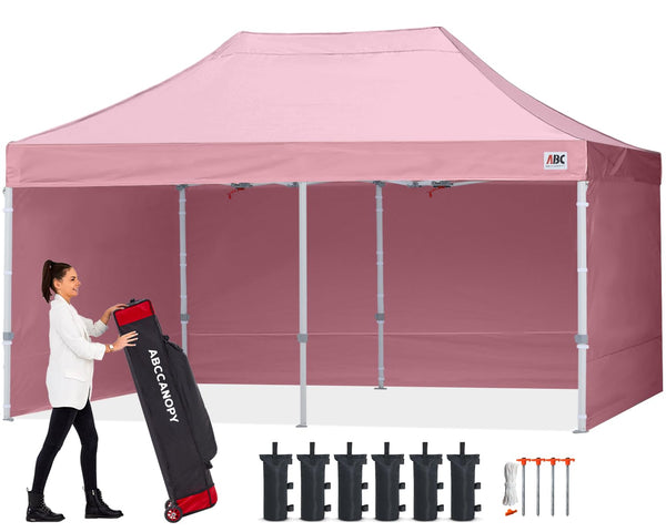 ABCCANOPY 3x6M Pop Up Gazebo Canopy Commercial Tents Market stall with 4 Removable Sidewalls and Roller Bag Bonus 4 Weight Bags (Grey)