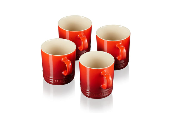 Le Creuset Stoneware Rainbow Coffee Mugs, 350 ml, Cerise, Volcanic, Teal, Ultra Violet, Soleil, Palm, 79114358359030