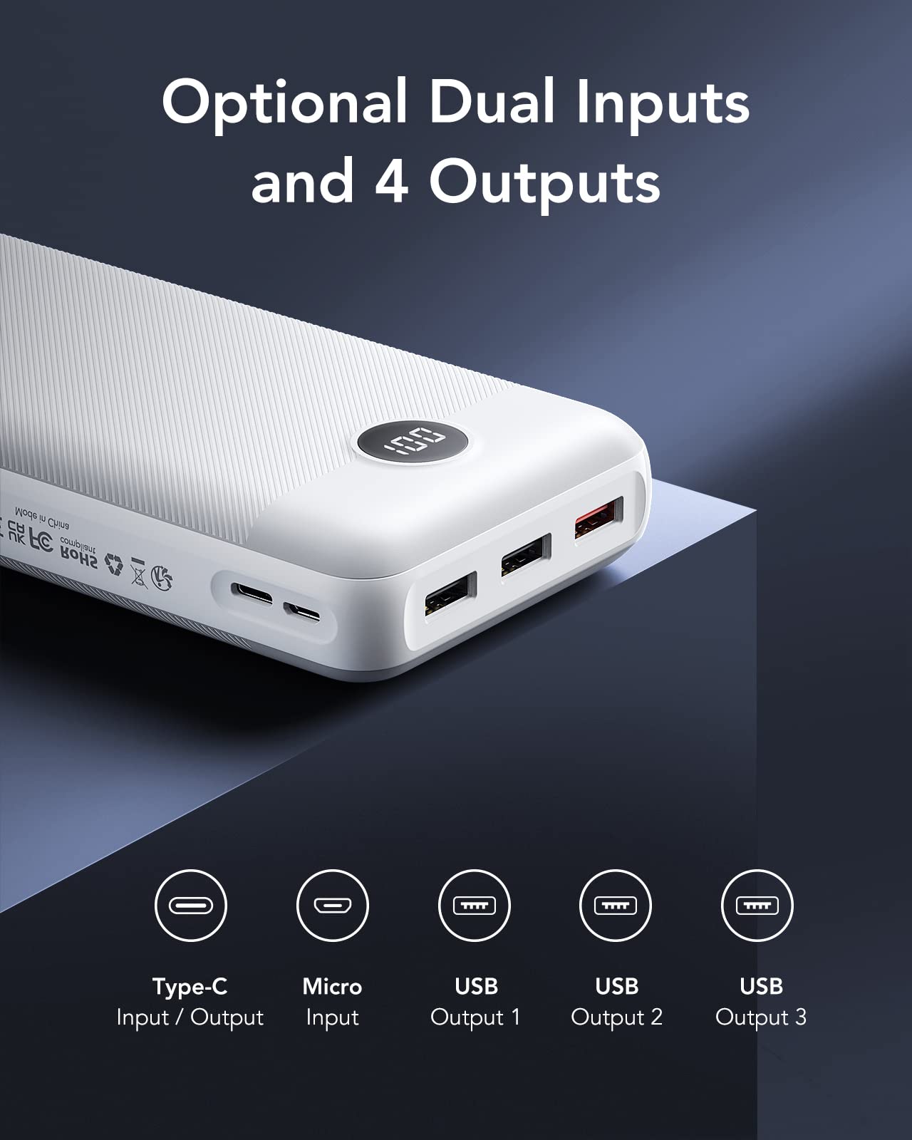 VEGER Power Bank Fast Charging,30000mAh Portable Charger PD 20W USB C Battery Pack with 4 Outputs & 2 Inputs Compatible with iPhone/iPad/Smartphones Tablet and More