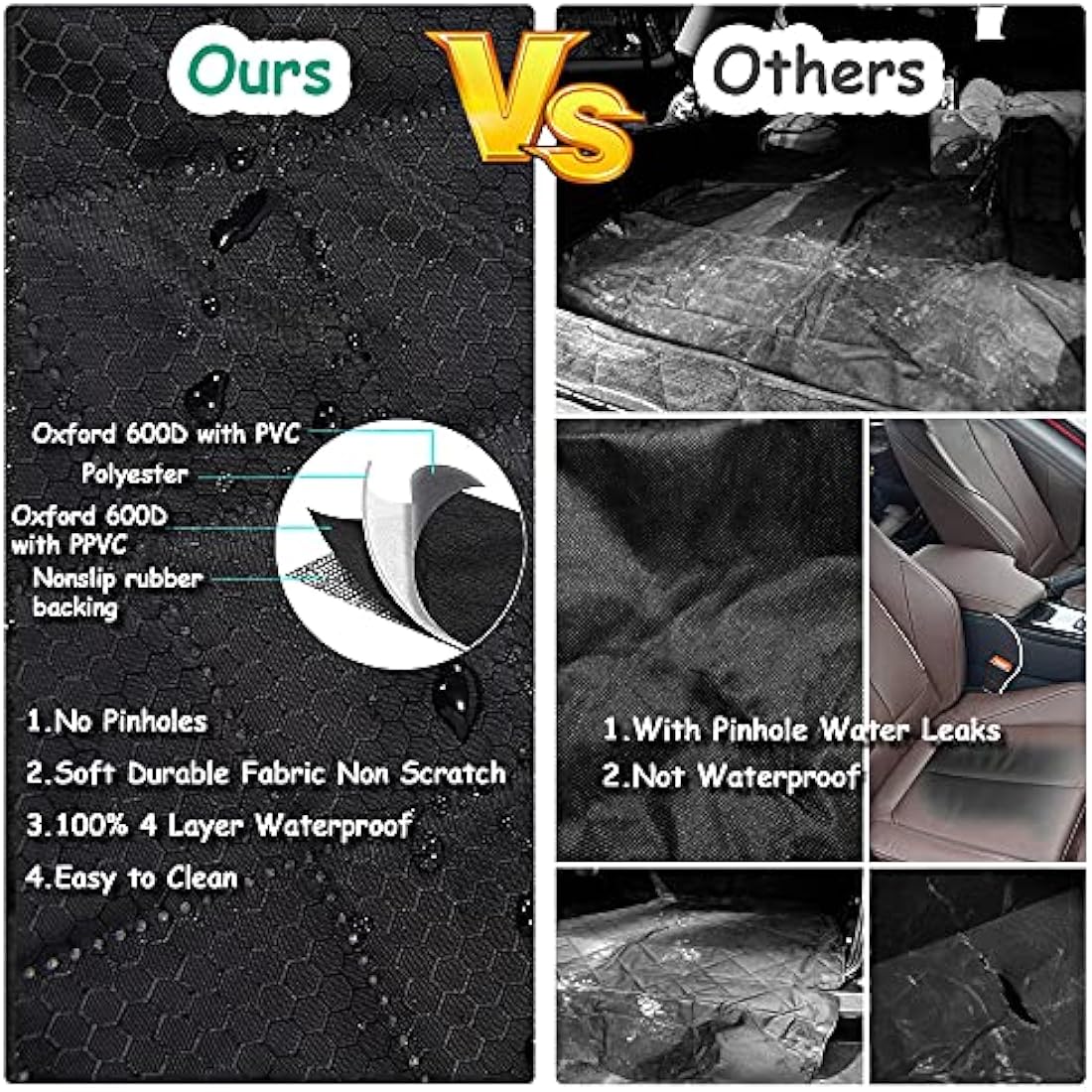 ANOSOSPECIAL Dog Car Back Seat Cover for Kids,Non Stick Fur Rear Seat Protector for Pet,Nonslip Waterproof Universal Fit Interior Backseat Covers for Auto Van SUV