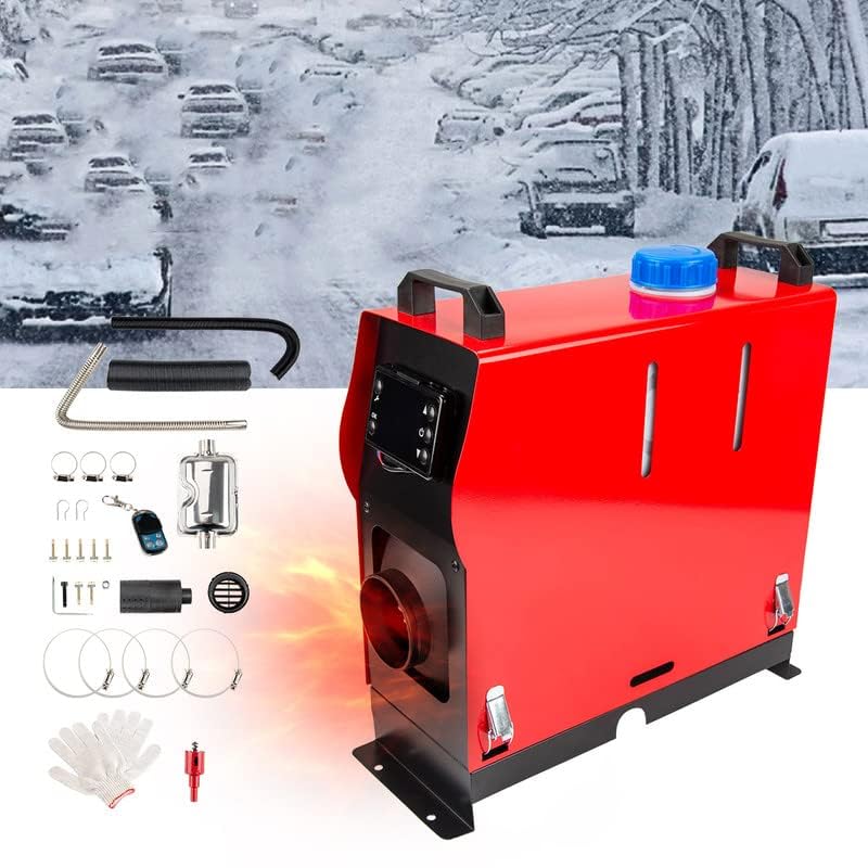 ShockFlo 12V 5KW Diesel Air Heater, All in One Parking Heater Kit with Remote Control, Silencer and LCD Display, Fast Heating, for RV Truck, Motorhomes, Boat, Bus, Car Trailer, Caravans