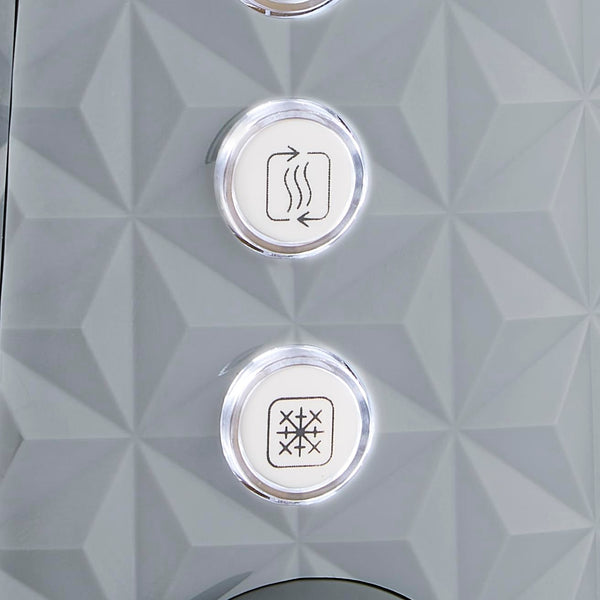 Morphy Richards Vector 4 Slice Toaster, High Gloss Geometric Design, Defrost and Reheat, Variable Width Slots, Removable Crumb Tray, Grey, 248135