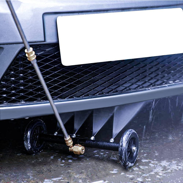 Dual-Function Undercarriage Cleaner,Surface Cleaner for Pressure Washer, 16 Inch, Underbody Car Wash Water Broom with 3 Pieces Extension Wand, 4000