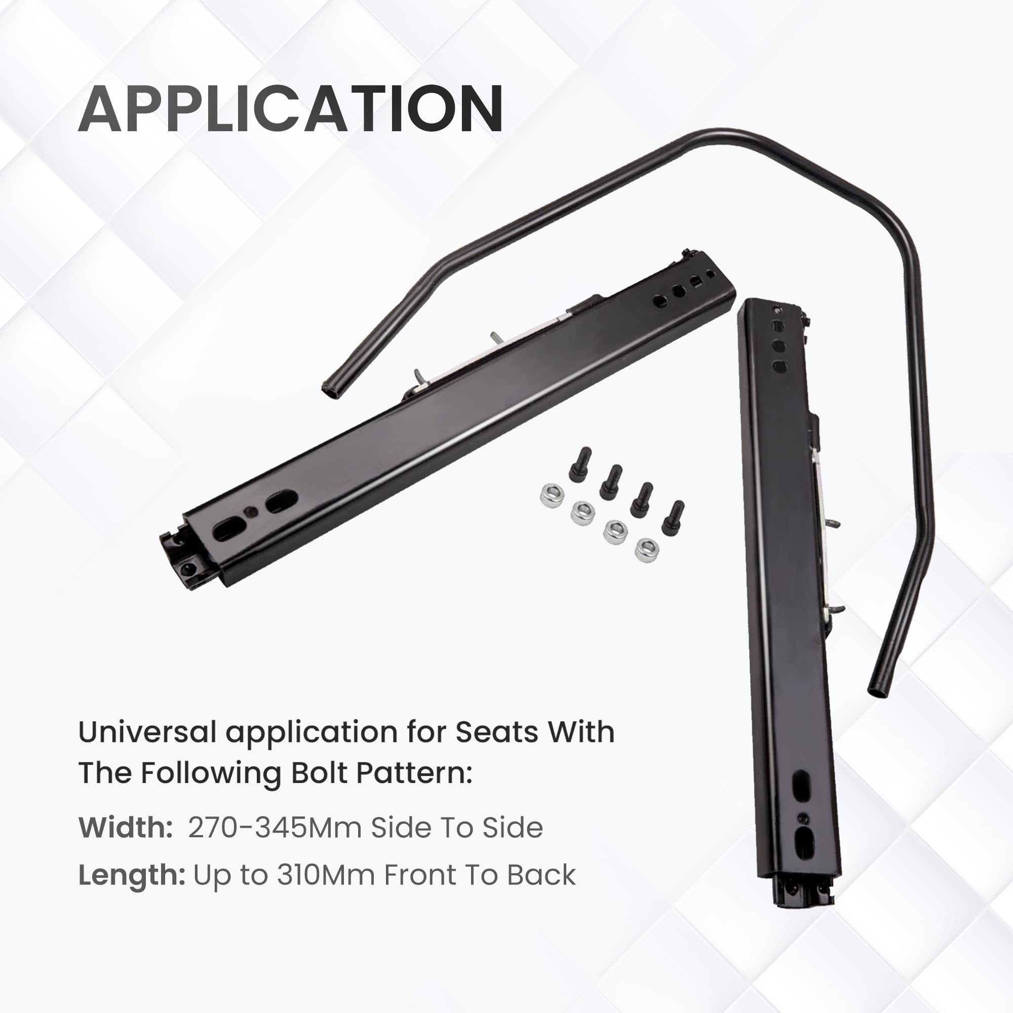 maXpeedigrods Universal Car-Seat Runners/Base Sliders, Racing-Seats Dual Lock Slider Steel Lock Adjustable Track Kit for Most Bottom Mount-Seats