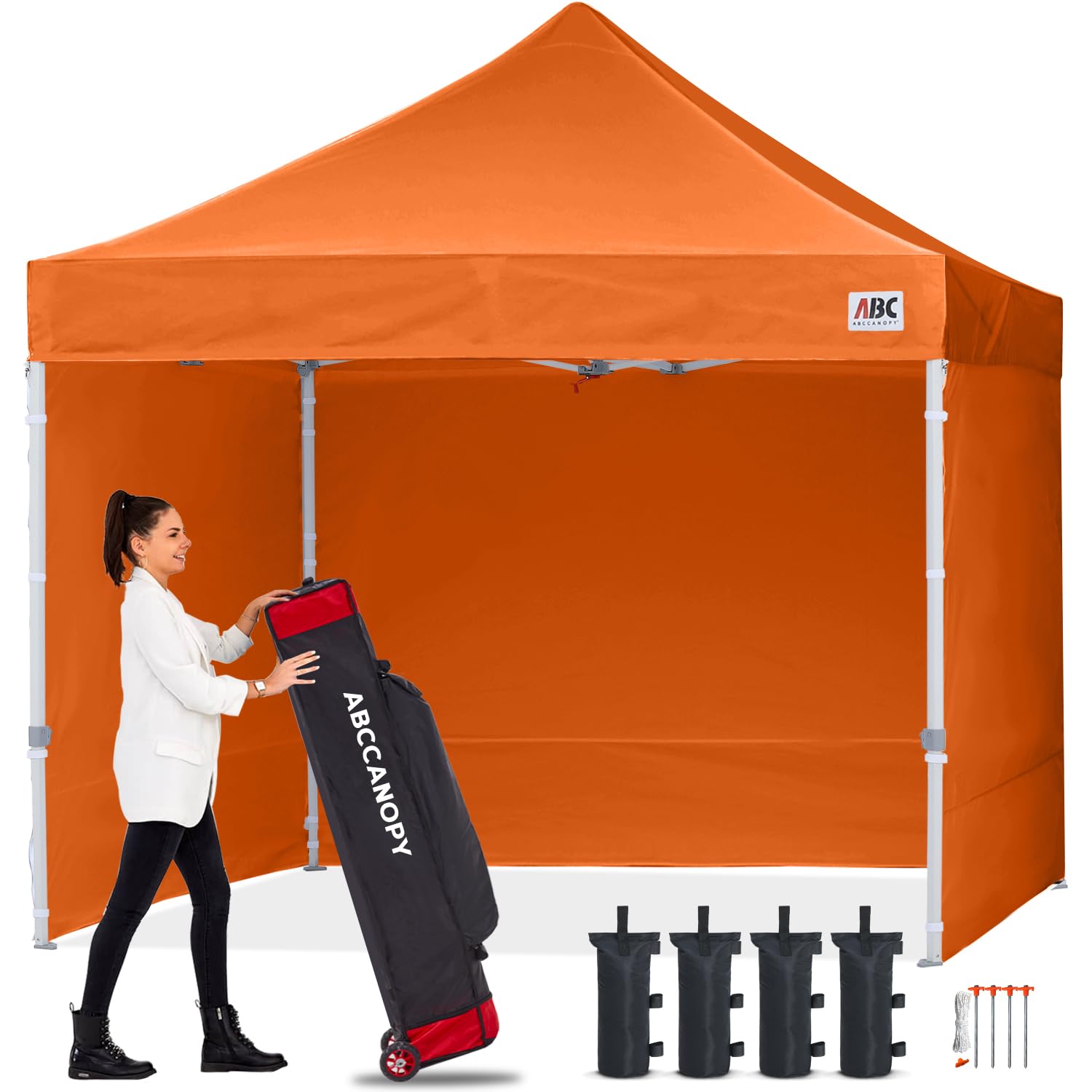 ABCCANOPY 3x6M Pop Up Gazebo Canopy Commercial Tents Market stall with 4 Removable Sidewalls and Roller Bag Bonus 4 Weight Bags (Grey)