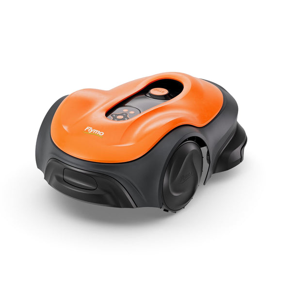 Flymo EasiLife 250 GO Robotic Lawn Mower - Cuts Up to 250 sq m, Ultra Quiet Mowing, Manicured Lawn, Bluetooth Application Control, Safety Sensors, Hose Washable, Lifestyle Functions, Orange and Grey