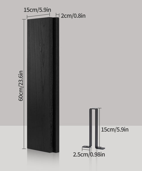 Gronda Floating Shelves for Wall Black Wooden Shelves 60CM Wall Shelf Unit With Brackets to Storage Display Decors Books Set of 2 Wall Shelves for