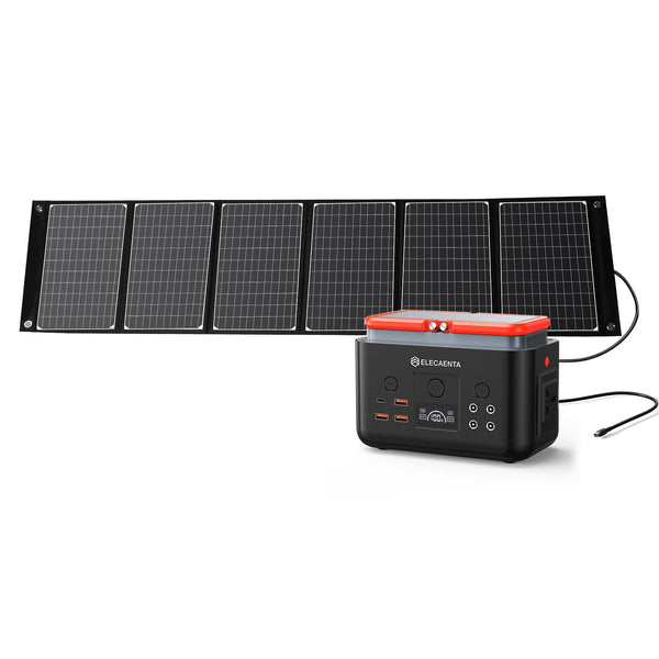 ELECAENTA Portable Power Station, 200Wh LiFePO4 Battery 6x Lifespan, AC200W (Peak 400W) Pure Sine Wave, Ultra-Light 2KG, Solar Generator for Outdoor Camping RVs Home Use